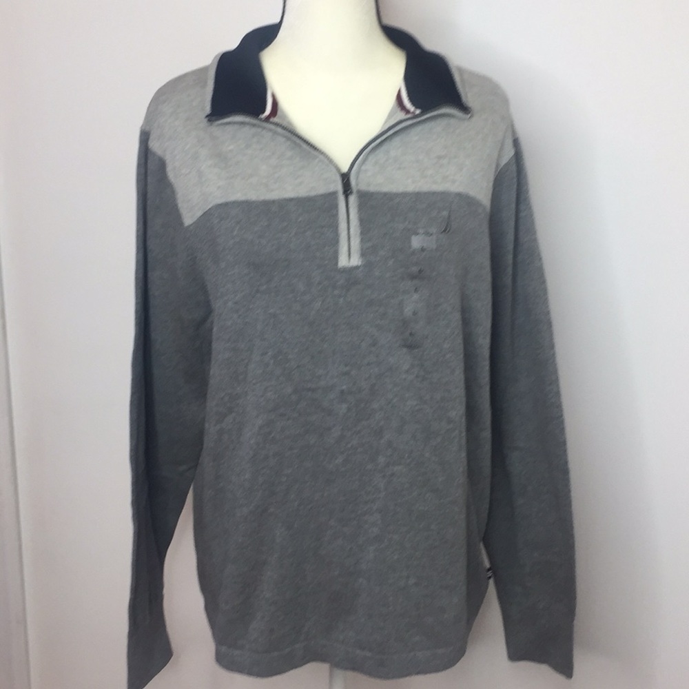 Nautica Long Sleeve Grey Shirt Size Large